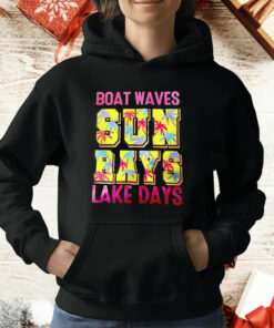 Boat Waves Sun Rays lake Days T-Shirt