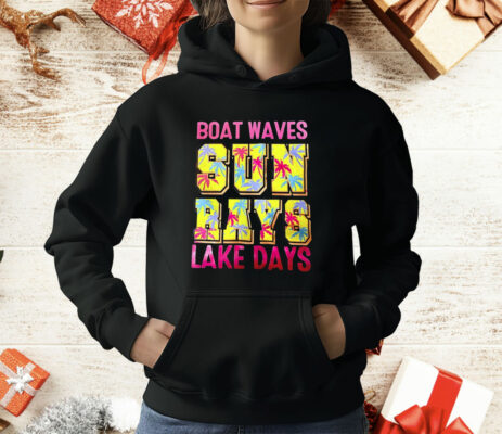 Boat Waves Sun Rays lake Days T-Shirt