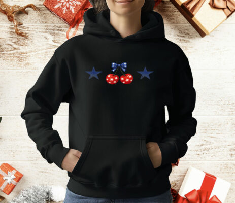 Cherry Bow with Stars Red White & Blue T-Shirt