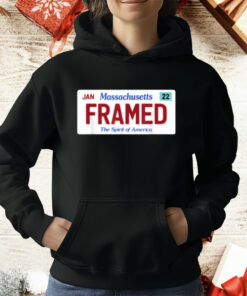 Framed Massachusetts License Plate Police Justice Satire T-Shirt
