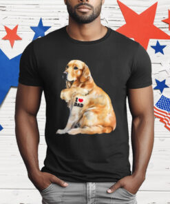 I Love Dad – Patriotic Golden Retriever Canine Dog T-Shirt