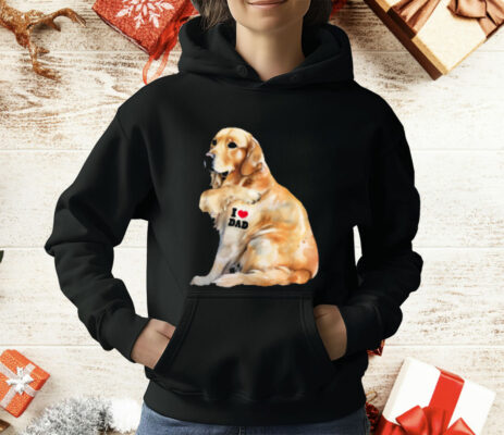 I Love Dad – Patriotic Golden Retriever Canine Dog T-Shirt