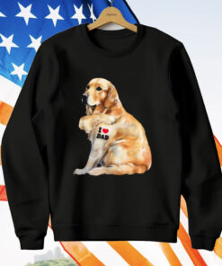 I Love Dad – Patriotic Golden Retriever Canine Dog T-Shirt