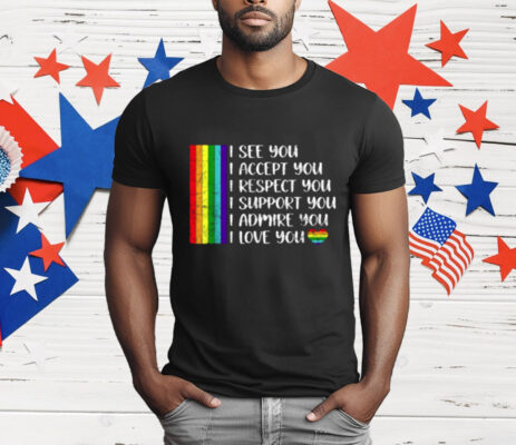 I See Love Accept You LGBTQ Men Women Gay Rainbow Pride T-Shirt