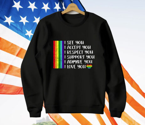 I See Love Accept You LGBTQ Men Women Gay Rainbow Pride T-Shirt