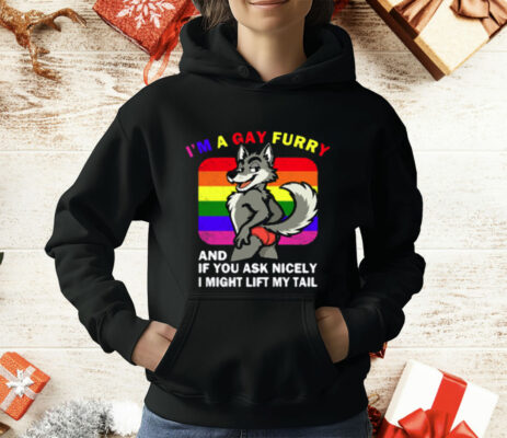 I'm A Gay Furry And If You Ask Nicely I Might Lift My Tail Women's Tee Shirt