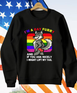 I'm A Gay Furry And If You Ask Nicely I Might Lift My Tail Women's Tee Shirt