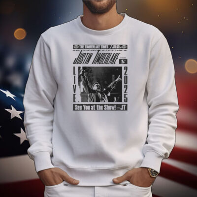 Justin Timberlake The Timberlake Times See You At The Show Live 2025 Newspaper Tour T-Shirt