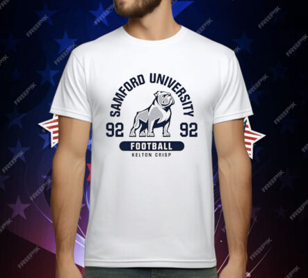 Kelton Crisp 92 Samford Bulldogs NCAA Football T-Shirt