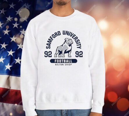 Kelton Crisp 92 Samford Bulldogs NCAA Football T-Shirt
