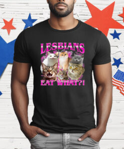 Lesbians Eat What Funny Cat Gay Pride Month T-Shirt