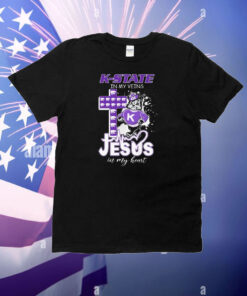 Official Kansas State Wildcats In My Veins Jesus In My Heart Mascot T-Shirt