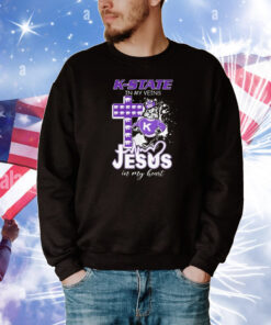 Official Kansas State Wildcats In My Veins Jesus In My Heart Mascot T-Shirt