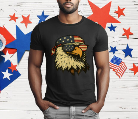 Patriotic Bald Eagle 4th of July Grunge T-Shirt