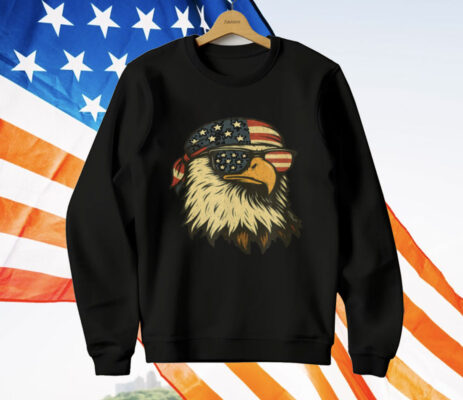 Patriotic Bald Eagle 4th of July Grunge T-Shirt