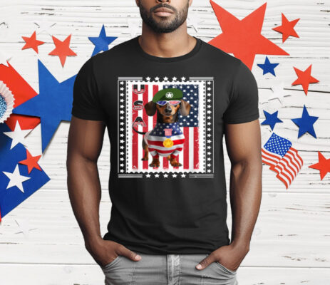 Patriotic Dachshund American Flag 4th Of July T-Shirt