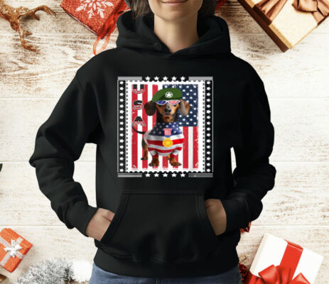 Patriotic Dachshund American Flag 4th Of July T-Shirt