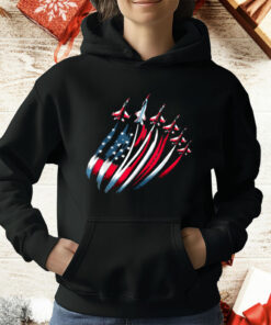 Patriotic USA Flag Fighter Jets Boys 4th of July T-Shirt