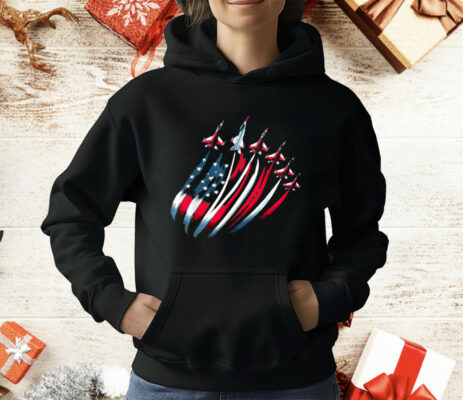 Patriotic USA Flag Fighter Jets Boys 4th of July T-Shirt