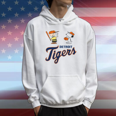 Peanuts Charlie Brown And Snoopy Detroit Tigers T-Shirt