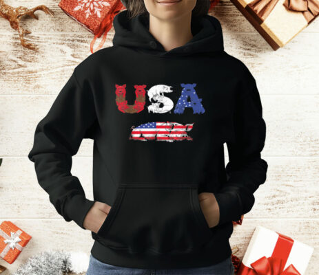 Pig American USA Flag 4th of July T-Shirt