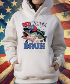 Red White And Bruh July Patriotic Fish T-Shirt