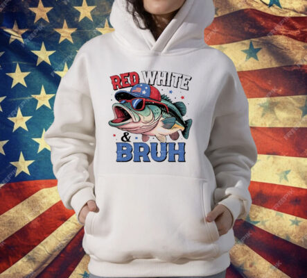 Red White And Bruh July Patriotic Fish T-Shirt