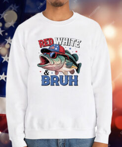 Red White And Bruh July Patriotic Fish T-Shirt