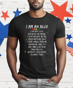 Retro I Am An Ally I'm Not Gay Bisexual Or Trans T-Shirt