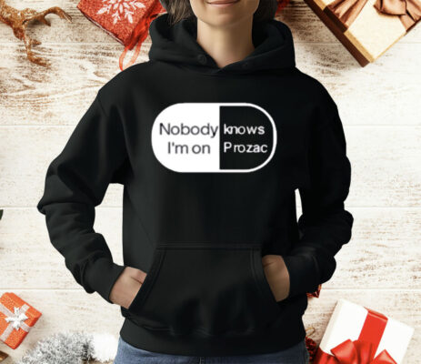 Robbie Williams Wearing Noboydy I'm On Knows Prozac T-Shirt