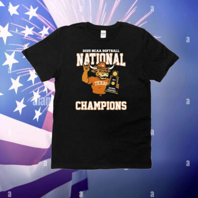 Texas Longhorns 2025 NCAA National Women’s College World Series Champions Mascot Hug Trophy T-Shirt