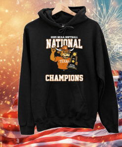 Texas Longhorns 2025 NCAA National Women’s College World Series Champions Mascot Hug Trophy T-Shirt