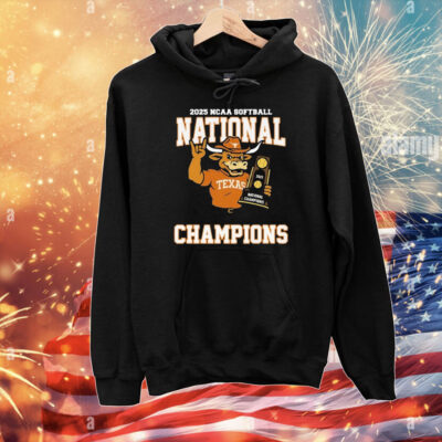 Texas Longhorns 2025 NCAA National Women’s College World Series Champions Mascot Hug Trophy T-Shirt