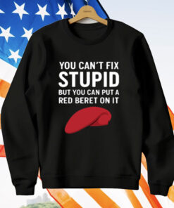 You Can't Fix Stupid But You Can Put A Red Beret On It T-Shirt