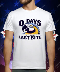 0 Days Since Last Bite Parrot Humor Nonprofit Attire T-Shirt