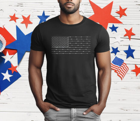 Barbed Wire American Flag USA Flag T-Shirt