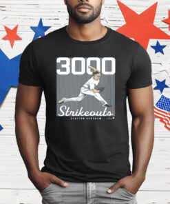 Clayton Kershaw 3000 Strikeouts Los Angeles Baseball T-Shirt