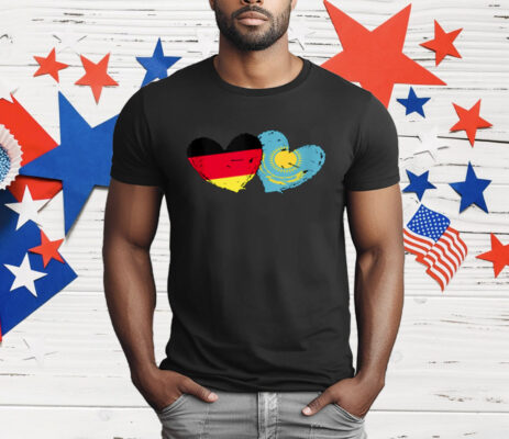 Germany Kazakhstan Flag Heart German Kazakh Friendship T-Shirt