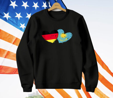 Germany Kazakhstan Flag Heart German Kazakh Friendship T-Shirt