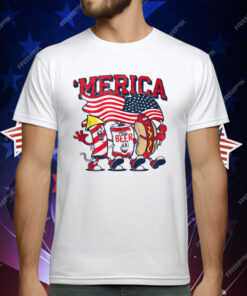 Merica Hot Dogs Beer Fireworks T-Shirt