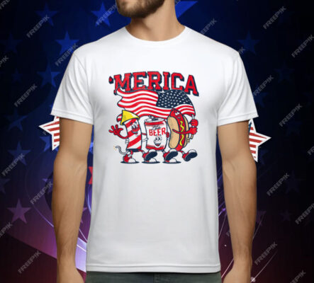 Merica Hot Dogs Beer Fireworks T-Shirt