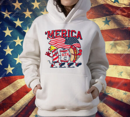 Merica Hot Dogs Beer Fireworks T-Shirt