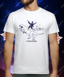 Patriotic Lincoln Riding Dinosaur USA Freedom T-Shirt