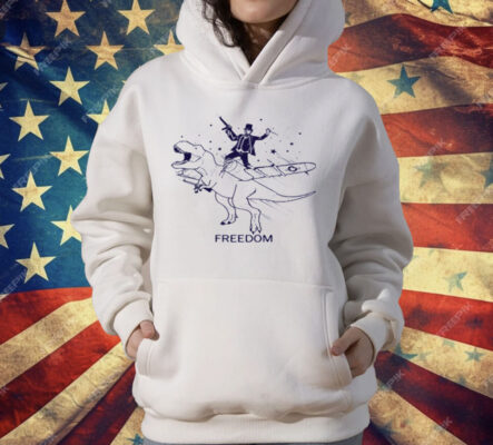 Patriotic Lincoln Riding Dinosaur USA Freedom T-Shirt