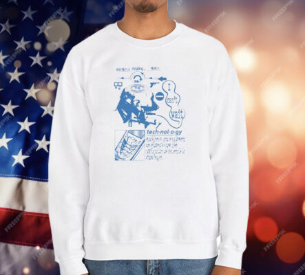 Retro Futuristic Technology Head Diagram T-Shirt