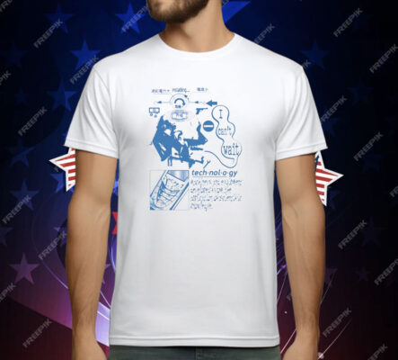 Retro Futuristic Technology Head Diagram T-Shirt