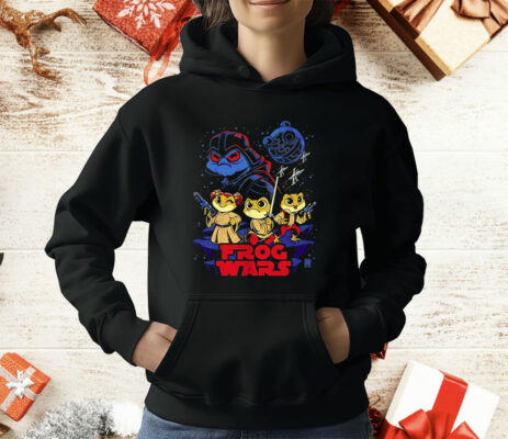 Star Wars Frogs As Darth Vader Princess Leia Luke Skywalker and Han Solo Frog Wars T-Shirt