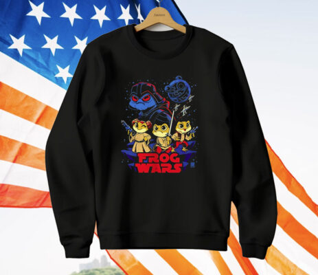 Star Wars Frogs As Darth Vader Princess Leia Luke Skywalker and Han Solo Frog Wars T-Shirt