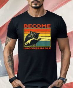 Become Ungovernable Black Cat Biting Hand Shirt
