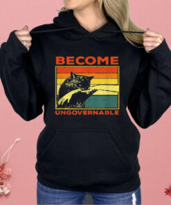 Become Ungovernable Black Cat Biting Hand Shirt